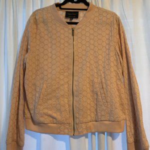 Sanctuary In Bloom Eyelet Bomber Jacket - Size XL